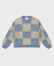 Load image into Gallery viewer, Nina Grey & Blue Check Knit