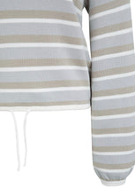 Load image into Gallery viewer, YaYa Rib Stripe Knit drawstring hem