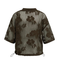 Load image into Gallery viewer, Yaya Mesh Jacket with Embellishments Brown