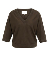 Load image into Gallery viewer, Yaya V Neck Sweater Chocolate