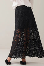 Load image into Gallery viewer, Summum Black Lace Skirt