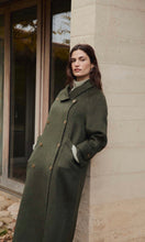 Load image into Gallery viewer, Molly Dew Double Breasted Long Coat Green