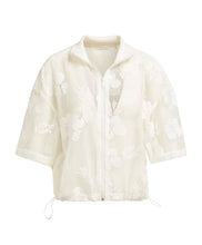 Load image into Gallery viewer, Yaya Mesh Jacket with Embellishments Cream