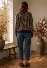 Load image into Gallery viewer, Annie Contrast Print Cardi Navy