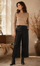 Load image into Gallery viewer, Feria Black Faux Leather Culotte