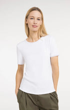 Load image into Gallery viewer, Yaya White Tee Mesh trim