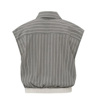 Load image into Gallery viewer, Yasmine Sleeveless Blouse with elastic hem Phantom