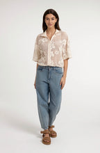 Load image into Gallery viewer, Yaya Mesh Jacket with Embellishments Cream