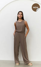 Load image into Gallery viewer, Yasmine Sleeveless Greyish Brown Jumpsuit