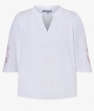 Load image into Gallery viewer, More & More White/Pink Embroidered Blouse