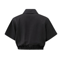 Load image into Gallery viewer, Yasmine Zip Bomber Washed Black