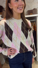 Load image into Gallery viewer, Kate Pink Argyle Knit