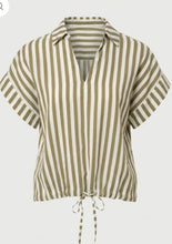 Load image into Gallery viewer, Humility Khaki Stripe Blouse