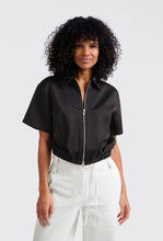 Load image into Gallery viewer, Yasmine Zip Bomber Washed Black