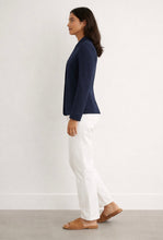 Load image into Gallery viewer, Navy Ribbed Jersey Jacket