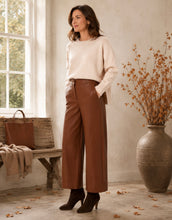 Load image into Gallery viewer, Feria Tan Faux Leather Culotte