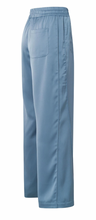 Load image into Gallery viewer, Yasmine Blue Satin Wide Leg Trouser
