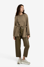 Load image into Gallery viewer, Yasmine Khaki Faux leather trousers