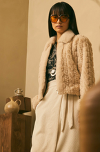 Load image into Gallery viewer, Faye Cable Faux Jacket Ecru
