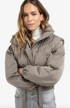 Load image into Gallery viewer, Yasmine Jacket with Zip Off Sleeves Taupe Grey