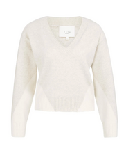Load image into Gallery viewer, YaYa Knitted V Neck with Colourblock