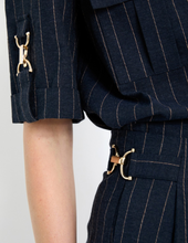 Load image into Gallery viewer, Skatie Stripe Navy Trouser