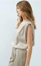 Load image into Gallery viewer, Yaya Sleeveless Top with Pleats Cashmere Grey