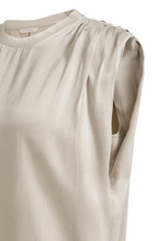 Load image into Gallery viewer, Yaya Sleeveless Top with Pleats Cashmere Grey