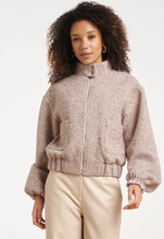 Load image into Gallery viewer, Sadie White & Taupe Stripe Bomber 26502