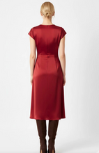 Load image into Gallery viewer, Bella Angelique Draped Satin Dress Red