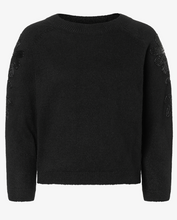 Load image into Gallery viewer, More & More Sweatshirt with Pearls 3/4 sleeve Black