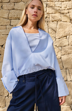 Load image into Gallery viewer, Balloon blouse with deep V-neck