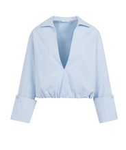 Load image into Gallery viewer, Balloon blouse with deep V-neck