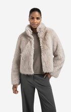 Load image into Gallery viewer, Faux fur jacket with stand-up collar