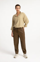 Load image into Gallery viewer, Faux leather carrot fit trousers