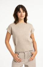 Load image into Gallery viewer, Jacquard knit top with cap sleeves