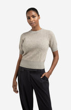 Load image into Gallery viewer, Knitted short sleeve sweater with double rib details