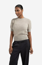 Load image into Gallery viewer, Knitted short sleeve sweater with double rib details