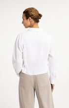 Load image into Gallery viewer, Poplin blouse with adjustable waist and long sleeves