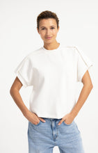 Load image into Gallery viewer, Sleeveless sweatshirt with pleated shoulder detail