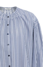 Load image into Gallery viewer, Striped blouse with shirred details at the shoulders