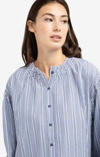 Load image into Gallery viewer, Striped blouse with shirred details at the shoulders