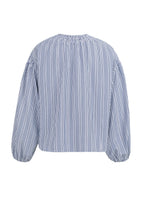 Load image into Gallery viewer, Striped blouse with shirred details at the shoulders