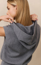 Load image into Gallery viewer, Yasmine Grey Melange  Sleeveless Hoodie
