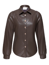 Load image into Gallery viewer, Aimee Faux Leather Shacket
