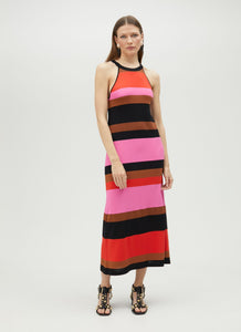 Maggie Stripe Dress Black