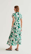 Load image into Gallery viewer, Clara Green Print Long Dress

