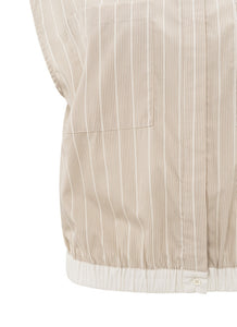 Yasmine Sleeveless Blouse with elastic hem Hummus