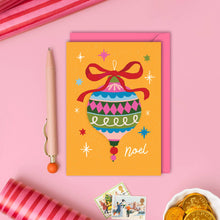 Load image into Gallery viewer, Bauble Christmas Card | Vintage Kitsch Holiday Cards | Xmas
