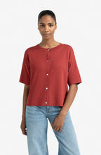 Load image into Gallery viewer, Yasmine Oversized Fine Knit Cardi Scarlet
